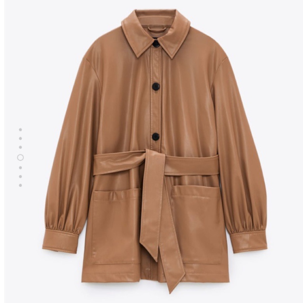 Zara tan faux leather ‘over shirt’ /jacket